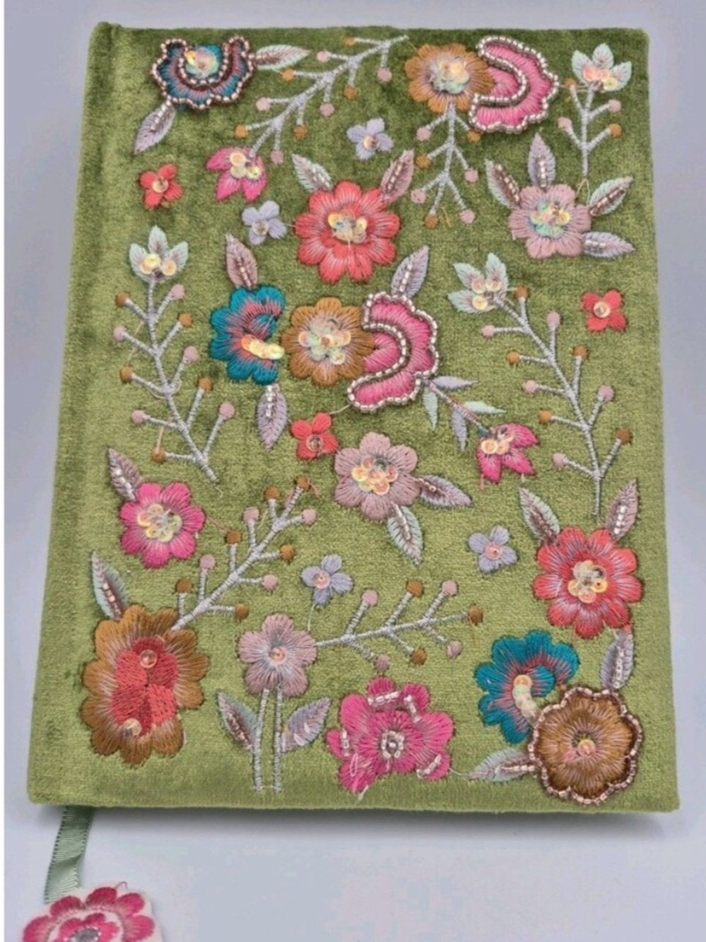 Shaila Anant Handcrafted Beaded
Embroidered Blank Journal Floral Velvet Handmade